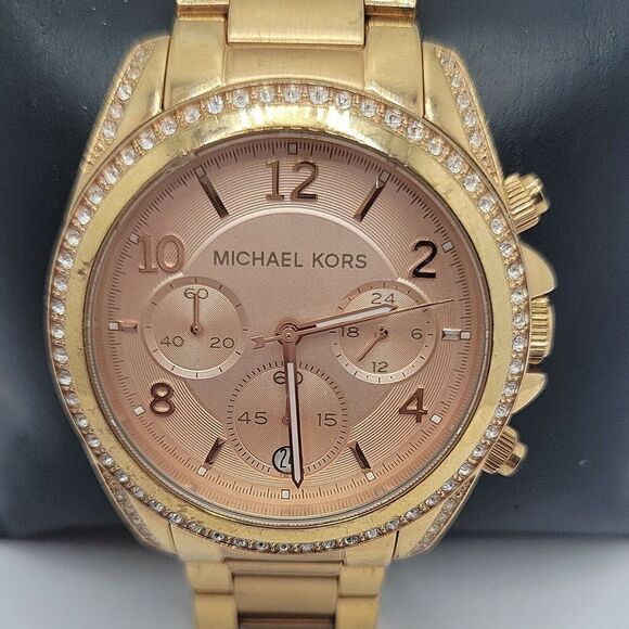 Michael Kors MK5263 Women's Stainless Steel Analog Rose Dial Wrist Watch BC850 - Picture 1 of 10
